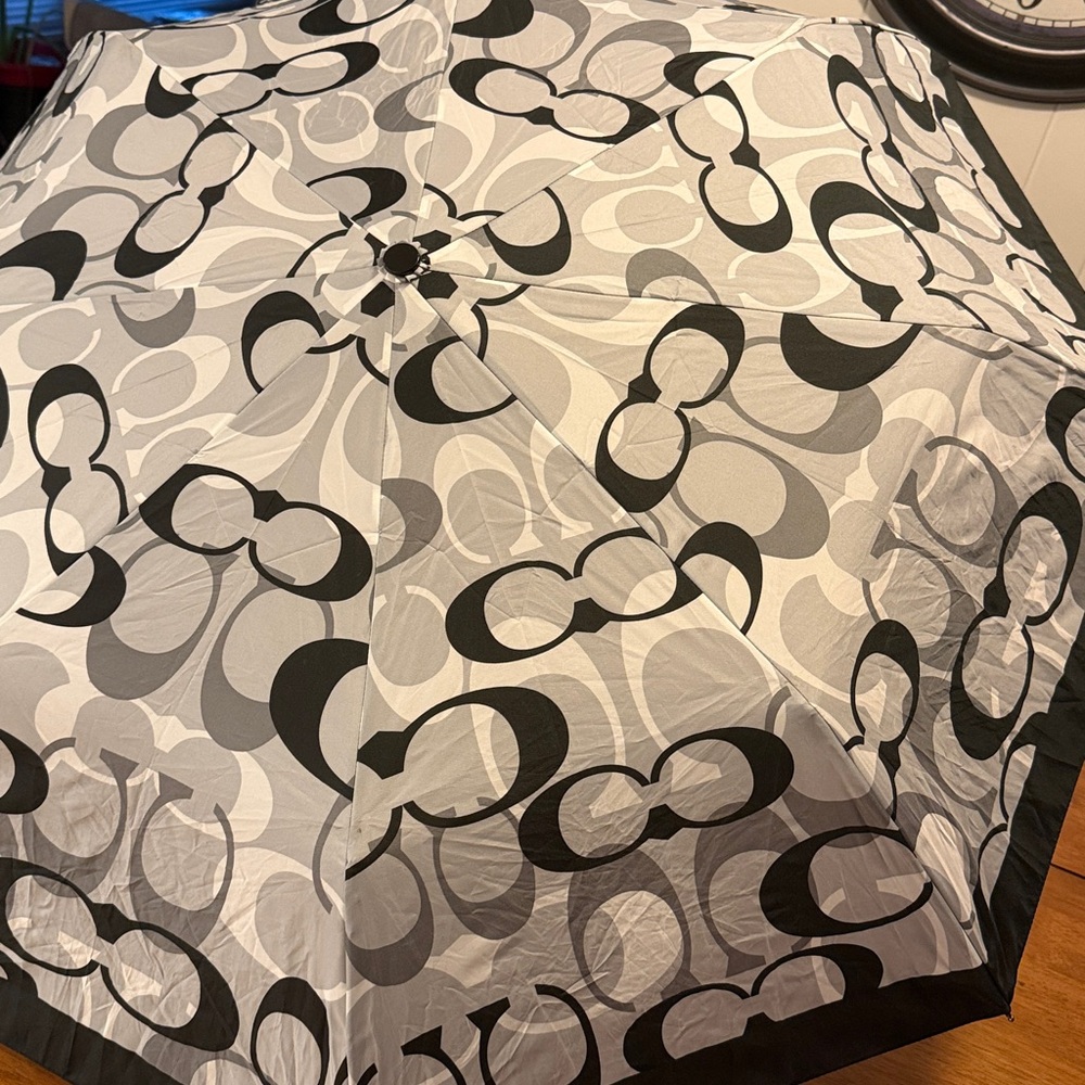 Coach Black and Gray Umbrella - Picture 2 of 9
